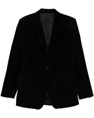 Lardini Velvet Single-Breasted Blazer - Black