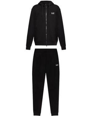 EA7 Cotton Track Trousers - Black