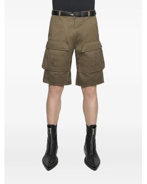 Mugler Buckle-Straps Cargo Shorts - Natural