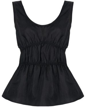 Goen.J Ruched Sleeveless Top - Black