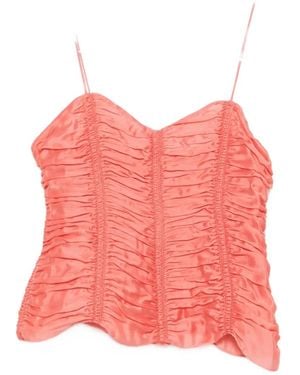 KHAITE Ruched Inara Top - Pink