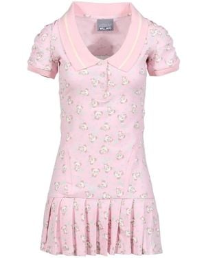 Ashley Williams Amelia Panda-Print Pleated Mini Dress - Pink