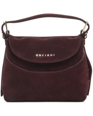 Orciani Small Nana Peach Suede Tote Bag - Purple