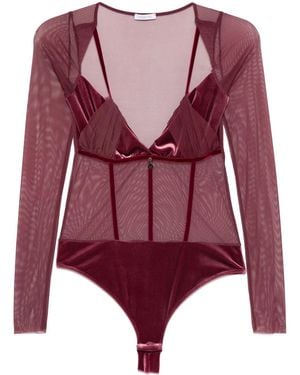 Patrizia Pepe メッシュパネル ボディスーツ - レッド
