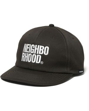 Neighborhood Embroidered Cotton Cap - Black
