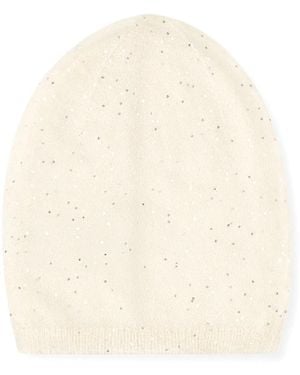 Fabiana Filippi Sequinned Beanie Hat - Natural