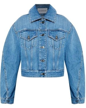 Givenchy Puffed-Sleeve Denim Jacket - Blue