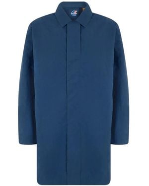 K-Way Concealed-Fastening Coat - Blue