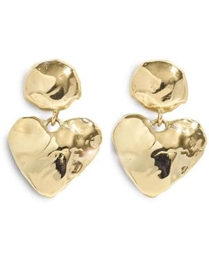 Fie Isolde 14K Heart Light Drop Earrings - Metallic