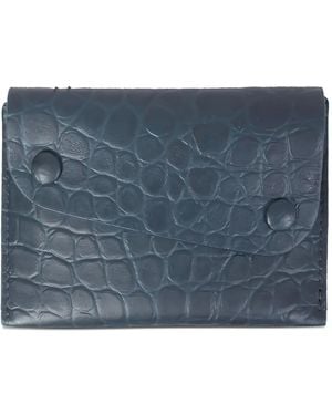 Il Bisonte Crocodile-Embossed Wallet - Blue