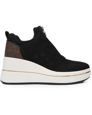 MICHAEL Michael Kors Emmy Zip-Fastening Monogram Sneakers - Black
