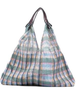 Epice Plaid Shoulder Bag - Blue