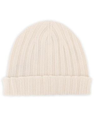 FILIPPO DE LAURENTIIS Cashmere Ribbed Beanie - Natural
