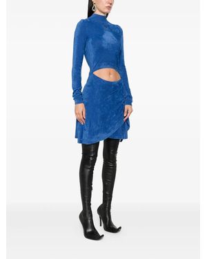 DIESEL Mock-neck tie-front dress - Azul