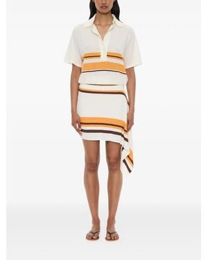 Christopher Esber Straccio Knitted Draped Mini Skirt - White