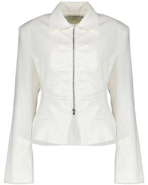 IRO Ruched Zip-Up Jacket - White