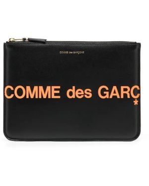 Comme des Garçons Logo-Print Leather Wallet - Black