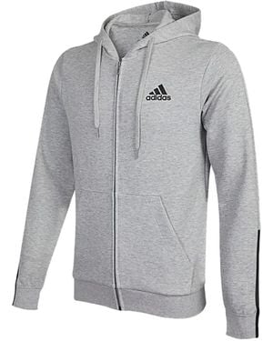 adidas 3-Stripes Zip-Fastening Hoodie - Grey