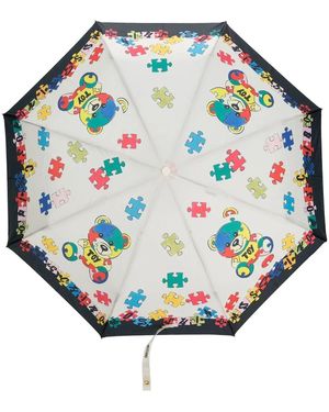 Moschino Toy-Bear Print Umbrella - Grey