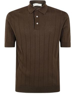 FILIPPO DE LAURENTIIS Knitted Polo Shirt - Brown