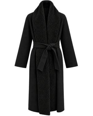 Rainmaker Manteau Ceinturé À Col Châle - Black