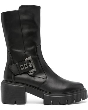 Stuart Weitzman Soho Gia 75mm レザーブーツ - ブラック