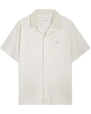 Filling Pieces Floral-Embroidered Resort Shirt - White