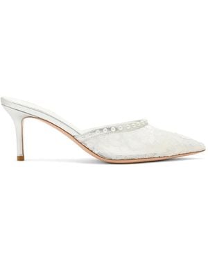 Nicoli Mules Con Perlas De Encaje - Blanco