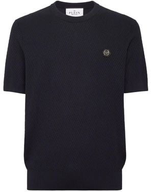 Philipp Plein Logo-Patch T-Shirt - Blue