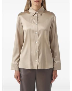 Max Mara Chemise Boutonnée À Fini Satiné - Natural