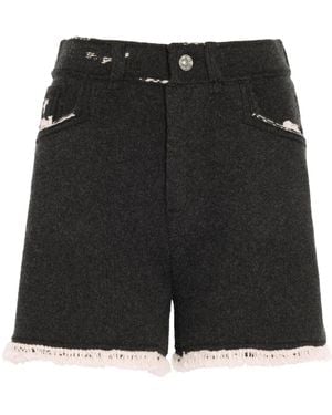 Barrie Shorts Mit Fransen - Schwarz