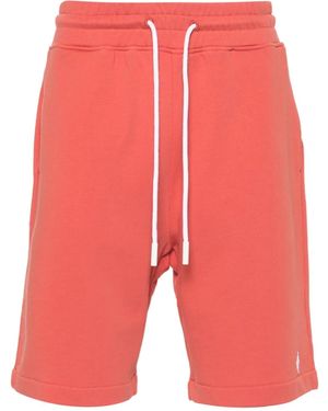 Marcelo Burlon Shorts Sportivi Con Ricamo - Rosso