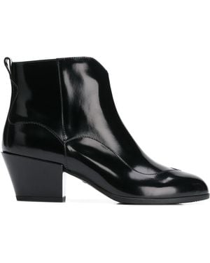 Hogan Zip Up Ankle Boots - Black