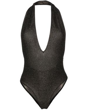 Palm Angels Costume Intero Con Scollo A V - Nero
