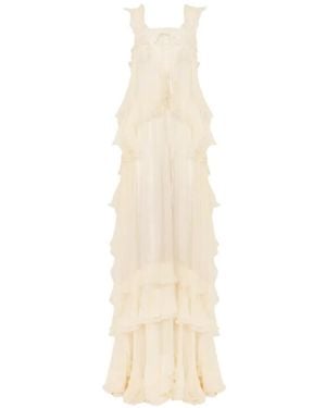 Chloé Sleeveless Layered Long Dress - White