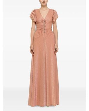 Nissa Crystal-Detail Maxi Dress - Pink
