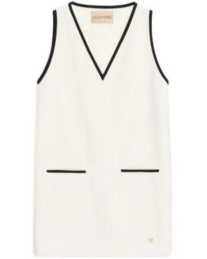 Valentino Garavani Robe Courte En Tweed Canestrello - Natural