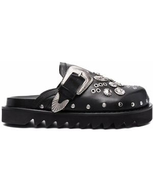 Toga Sabot Metal Mules - Black