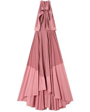 Lanvin Two-Tone Rose Halterneck Maxi Dress - Pink