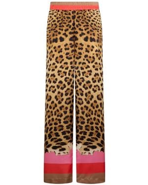 Roberto Cavalli Animal-Print Trousers - White