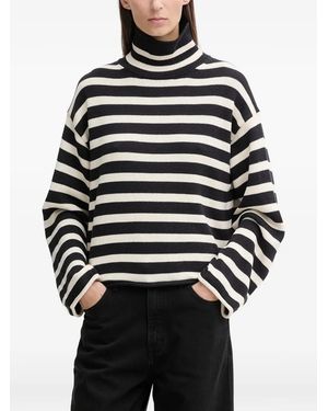 Marc O' Polo Striped Roll-Neck Knitwear - Black