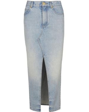 Balmain Denim Midi Skirt - Blue