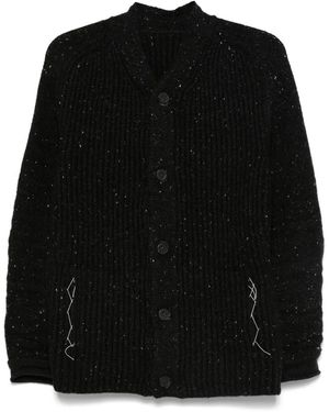 Layer Zero Button-Fastening Ribbed Cardigan - Black