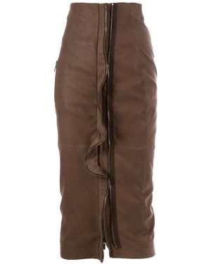 Haider Ackermann Ruffle Maxi Skirt - Marrón