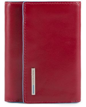 Piquadro Trifold Leather Wallet - Red