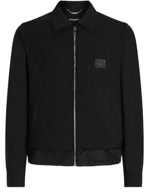 Dolce & Gabbana Zip-Up Windbreaker - Black