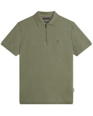 Tommy Hilfiger Airdot Zip-Up Polo Shirt - Green