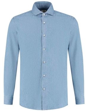 Luigi Borrelli Napoli Button-Down Long-Sleeved Shirt - Blue
