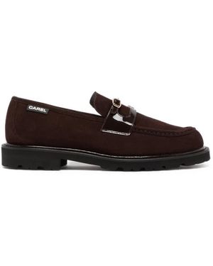 CAREL PARIS Giovanna Buckle-Detail Suede Loafers - White