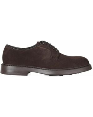 Doucal's Lace-Up Suede Derby Shoes - Brown